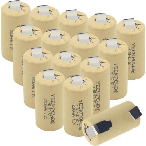 Flat top 2200mAh NICD sub C battery rechargeable soldering tape SC batteries 1.2V nickel sheets for electric tools for bosch