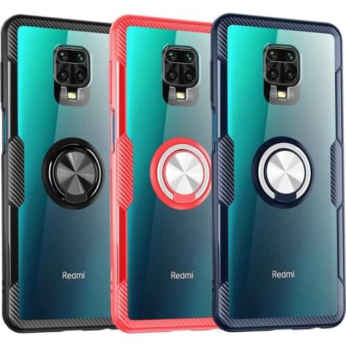 Transparent Case For Xiaomi Mi Redmi Note 10 9S 9 Pro Max 8T 8 7 11 10T Note10 POCO F3 X3 NFC M3 ON Cover With Ring Holder Stand