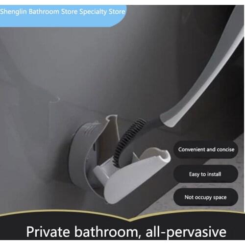 Imucci Tpr Silicone Brush Head Toilet Brush No Dead Corner Wash Toilet Brush Household Wall-mounted Creative Bathroom Cleaning