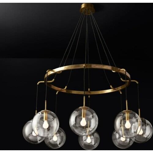 Modern iron crystal light globe cottage living decor modern led chandelier living room decoration avizeler lamparas de techo
