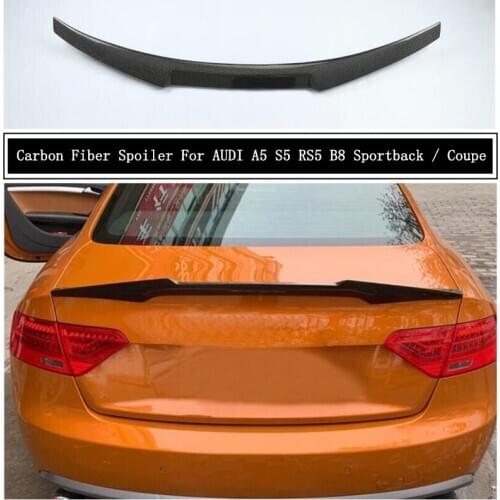 Carbon Fiber Spoiler For AUDI A5 S5 RS5 B8 2008 2009 2010 2011 Sportback Coupe Wing Lip Spoilers High Quality M4 Car Accessories