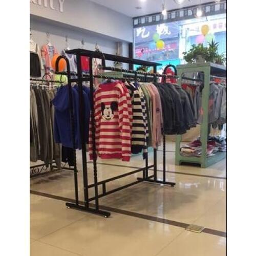 Clothes rack for womens wear. Shelf in middle island. Iron clothes shelf.69