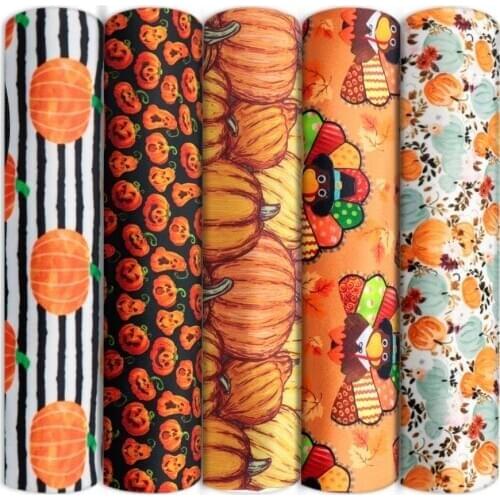 Christmas Halloween Thanksgiving Day 4 Way Stretch Knit Cotton Fabric Sewing Quilting Needlework Material Handmade Cloth,c13814