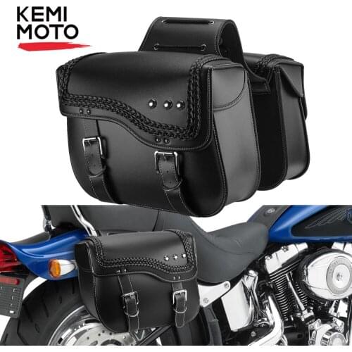 Motorcycle Saddlebag Waterproof Tool Bag Travel Bags PU Leather Universal For Honda Shadow Spirit CM400T For Vulcan 2006 UTV