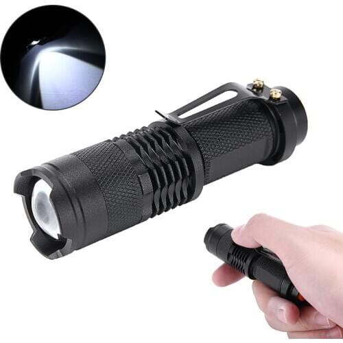 LED Zoomable Flashlight Super Bright Police Flashlight Camp Light Mini Handheld Torch Lamp 3 Modes Portable For Outdoor