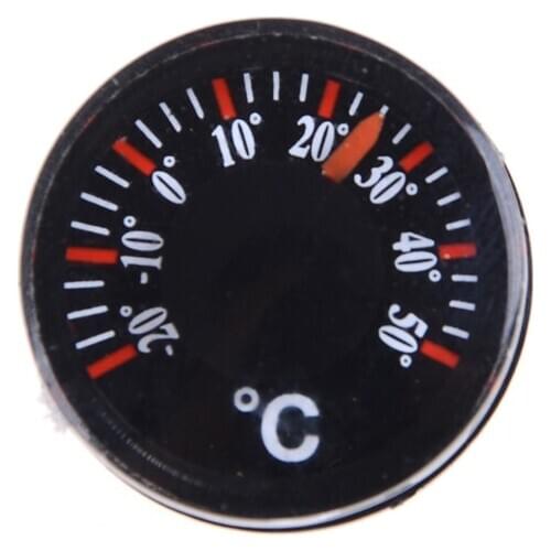 1Pcs Mini Round Diameter 20mm Outdoor Waterproof Plastic Circular Car Thermometer pointer Degrees Celsius Thermometer