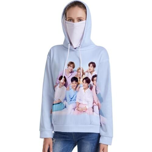 3D GOT7 Kpop Hoodie Sweatshirt Women/men Long Sleeve Kpop Clothes Harajuku Streetwear HipHop 3D Hoody Hooded Tops and Headscarf