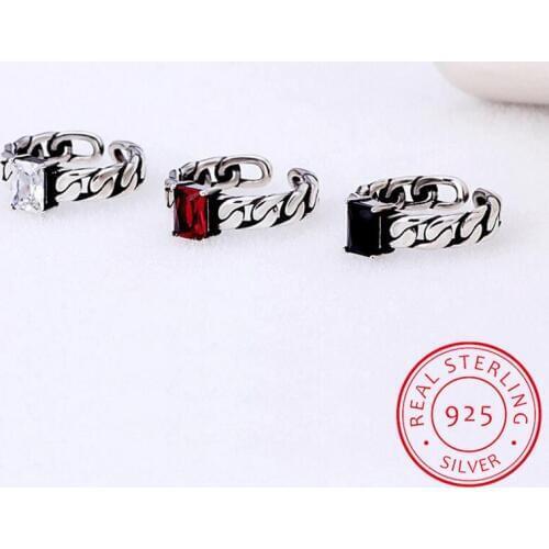 Vintage Tricolor 925 Sterling Silver Zirconia Opening Rings Twisted Chain Models Black Auger Thai Silver Ring For Women S-R60