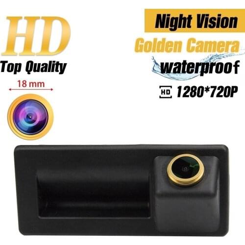 For Audi A4 B8 A5 A6 Q3 Q5 2010-2015 Trajectory Dynamic Parking Line Rear View Backup Night Vision Golden HD 1280x720p Camera