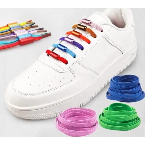 1Pair Portable No Tie Shoelaces For Kids Adult High Stretch Yarn Elastic Semicircle Shoe Laces Lazy Shoe Strings 1M Metal Lock