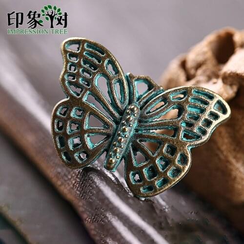 10Pcs 18*26mm Alloy Verdigris Patina Plated Hollow Butterfly Vintage Charms Accessories For DIY Jewelry Making Bracelet 27054