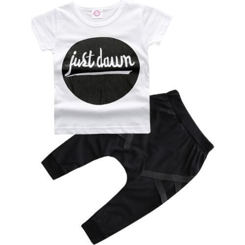 2Pcs Baby Clothes Summer Children Clothing Set Cotton Short Sleeve Striped T-shirt Pants Casual Baby Costume Kids Sport Suit