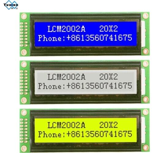 2002 20x2 2002A LCD display module character green white blue 5v LCM2002A compatible LMB202D WH2002 1pcs free ship