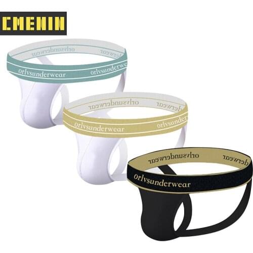 3Pcs/lot 2021 New Cotton Underpants Gay Men Sexy Mans Underwear Thong Men Jockstrap Quick Dry Mens Thongs And G strings Cueca