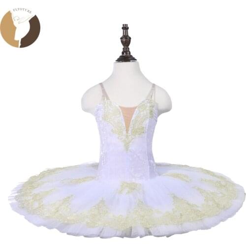 Ballet Pancake Tutu White Swan Ballet Costumes CT18070 Girls Adult Ballet Competition Tutu Skirt 7 Layers Hard Tulles Tutu Dress