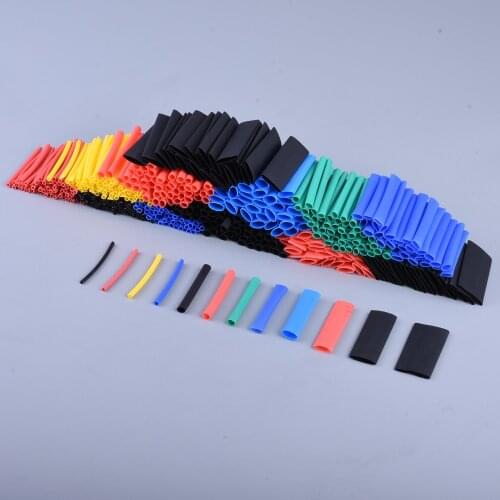 Free shipping colours Polyolefin Shrinking Assorted 2:1 Heat Shrink Tube Wire Cable Insulated Sleeving Tubing Set