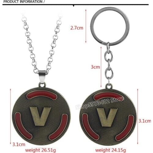 Fortnites Keychains Necklace Fashion Avenger Union Bag Key Holder Charm Hanging Pendant Car Key Ring Chain Women Men Jewelry