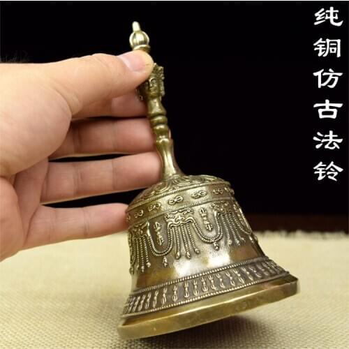 Pure brass bell antique brass casting magic trumpet bell opening decoration