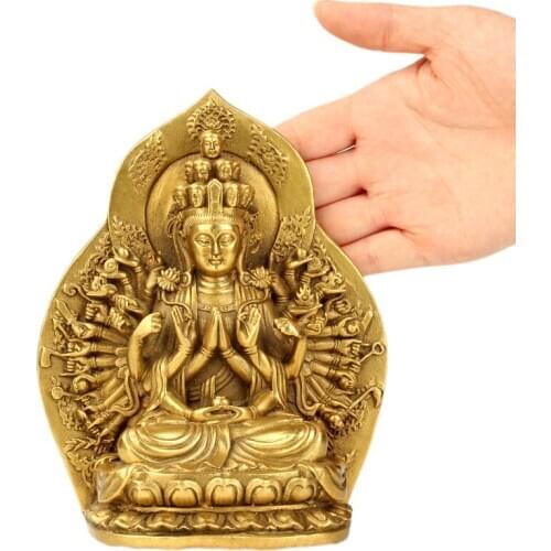 Southeast Asia HOME efficacious God Protection Talisman Qian shou GUAN YIN Buddha statue GOOD Worship figure of Buddha