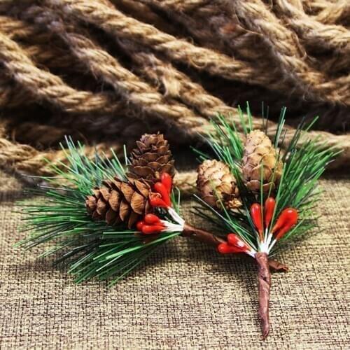 Artificial Flower Artificial Pine Picks XMAS Tree Pendant Simulation Mini Artificial Pine Picks Pendant Christmas Supplies