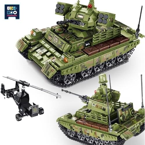 UKBOO 884pcs WW2 Military Tank Building Blocks Army 4 Soldiers Weapon Educational Model Bricks Construction Toys for Children