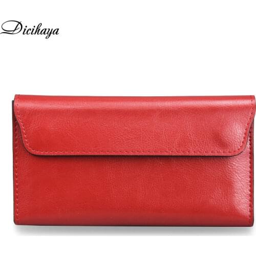 DICIHAYA Leather Women Wallets Fashion Clutch Wallet Female Purse Bag Portomonee Clamp For Phone Bag Long Lady Handy Card Holder