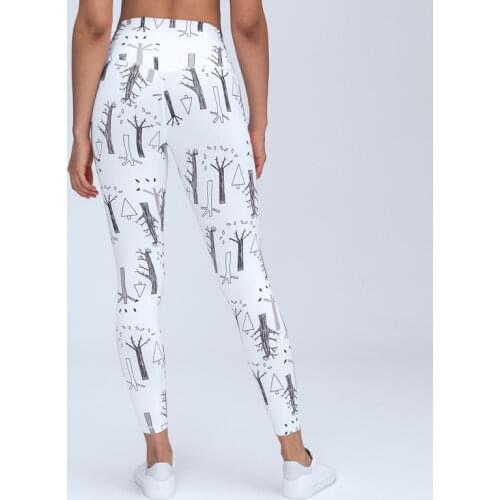 Nepoagym 25" Tree Flower Printed Leggings Slick Soft Fitness Running Gym Yoga Pants