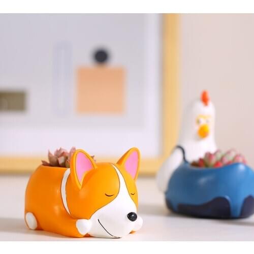 Me Fleshy Plant Flowerpot Supergerminating Plant Flowerpot Creative Personality Lovely Plant Fleshy Resin Indoor Herb Garden