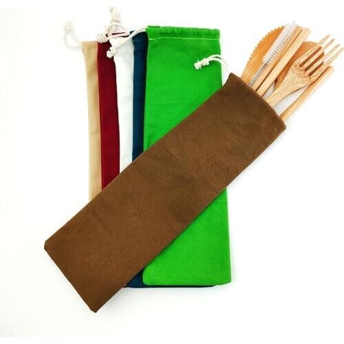 Hot Bamboo Cutlery Set Eco Friendly Tableware Set Wooden Knife Fork Spoon Flatware Set Biodegradable For Kitchen Utensils