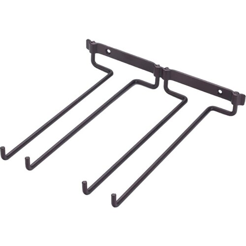 Stemware Wine Glass Rack Wall Mountable Heavy Duty Thick Wrought Exquisite Bronze Black Coating 10.2 Inch Deep