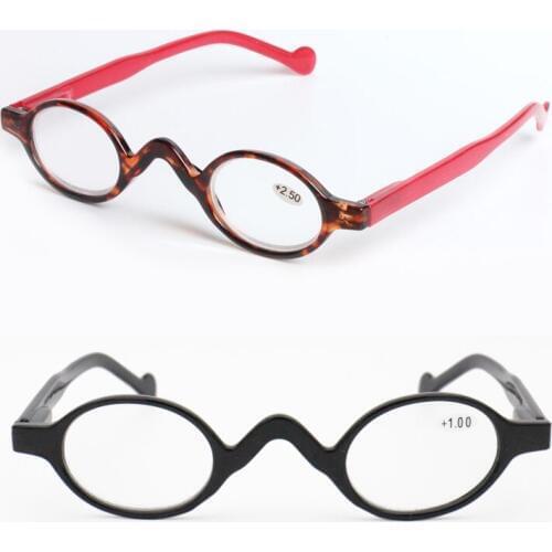 Fashion rectro small size reading glasses little ellips shape built-in flexible hinge hyperiopia trendy eyeglasses