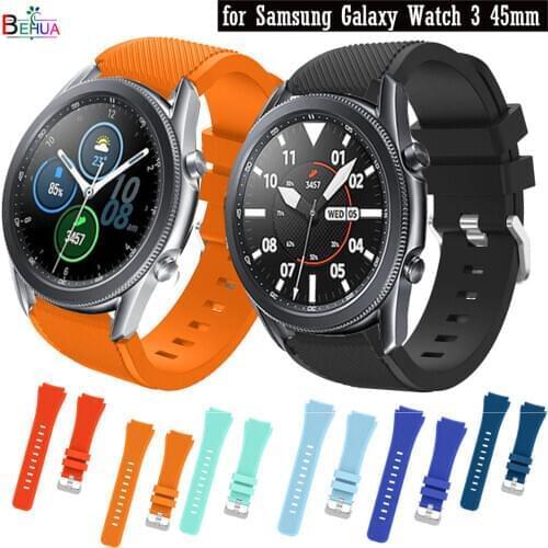 Colorful 22mm Watchband Correa for Samsung Galaxy Watch 3 45mm Strap soft silicone Sport bracelet wristband Accessories correa