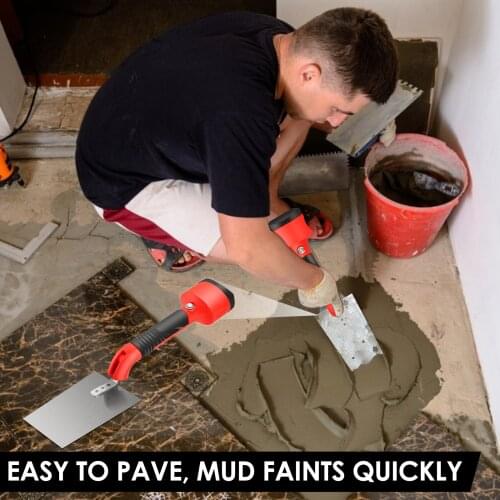 Hand Trowel With Vibrator 2x3.7v Battery Steel Plastering Trowel Carbon Steel Tools Blade Pointing Plaster Power Tool For Tiles