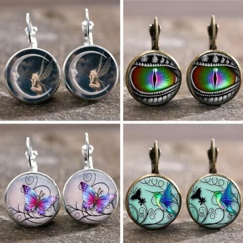 2020 Wholesale New Product Hot Selling Time Pendant Moon Angel Earrings DIY Alloy Earrings