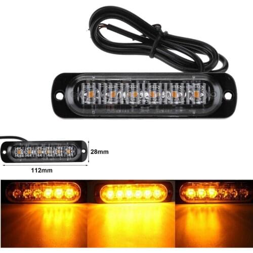 New 6 light ultra-thin warning light motorcycle pickup flash 12-24V general ultra-thin flash light 6LED