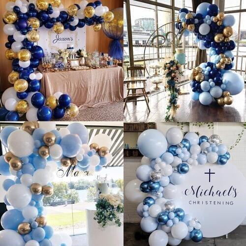 Blue Balloon Garland Arch Kit Navy Blue Gold Balloons Baby shower Wedding Birthday party Kids Adult Decorations Supplies