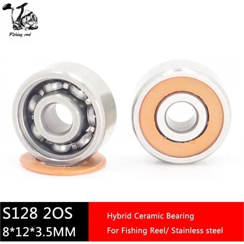 2Pcs Fishing Reel Bearings 8*12*3.5 mm SMR128 2RS Stainless Steel Hybrid Ceramic Air Bearing SMR128RS SMR128 2OS CB
