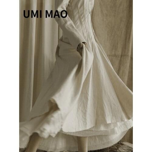 2021 Spring Autumn Models High-end Designer Brand Frayed Irregular Big Dresses Show Thin Long Dress Skirts Clothes Vintage