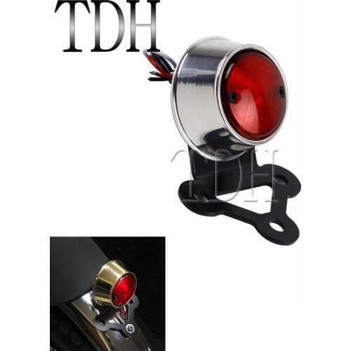 Universal Motorcycle Brat Style Rear Taillight Tail Light Brake Warning Stop Lamp License Plate Lamp Bracket For Harley Custom