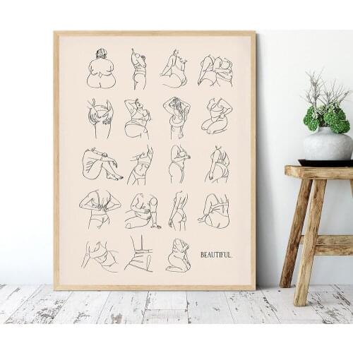 Women Beautiful Bodies Positivity Art Prints Feminist Empowerment Poster Body Positive Canvas Painting Girls Room Wall Decor
