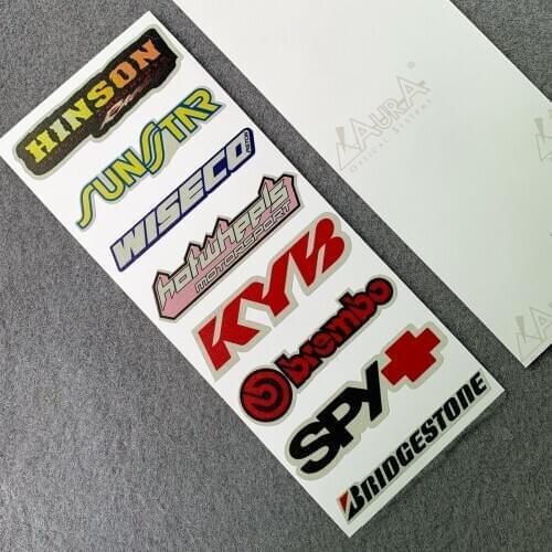1 Set AURA Logo Highly Reflective Motorcycle Side Strip Bike Helmet Sticker Car Styling Vinyl Decal