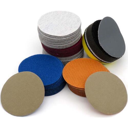 100PCS 2 Inch Waterproof Sandpaper Sanding Disc Hook and Loop Silicon Carbide 60 to 10000 Grits for Wet or Dry Sanding Abrasive