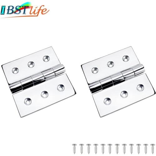 2X Stainless Steel 316 100*100mm Boat Caravan RV Deck Hinge Cupboard Cabinet Drawer Door Strap Butt Hinge Furniture Hardware