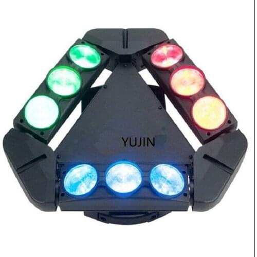 4pcs/lot Flightcase Nine-head Bird LED RGBW 4in1 9 Eyes Spider Light Moving Head Beam Stage Effect Light for Night Club Party