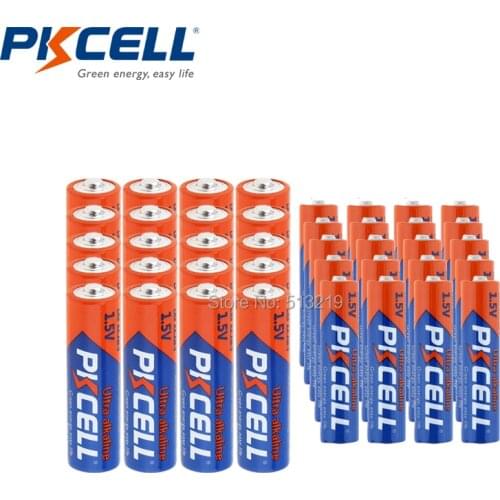 40PCS PKCELL 1.5V Alkaline Battery 20PCS LR6 UM3 MN1500 E91 AA battery and 20PCS LR03 AM4 E92 AAA primary batteries