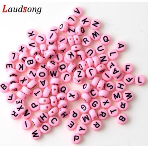 Alphabet Beads Acrylic Wood Bead Letters DIY Letter Beads For Bracelet Pacifier Clip Accessories For Jewelry Mixed