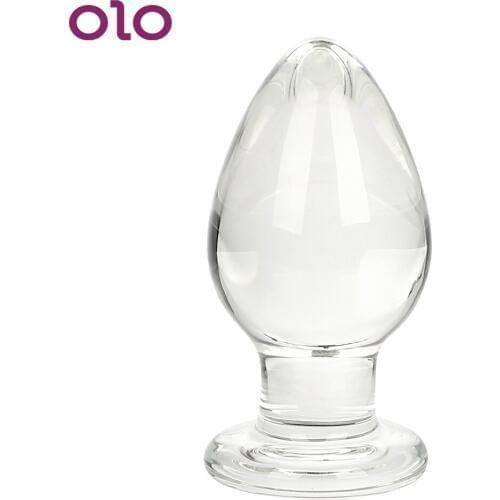 OLO Glass Anal Plug Butt Plug Erotic Butt Stimulation Sex Toys for Women Men Masturbation Prostate Massager