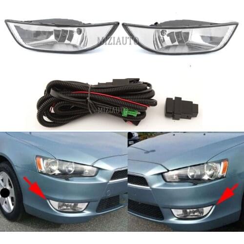 Car Fog Lights Assembly For MITSUBISHI Lancer EX 2007-2010 Front Bumper Lamp Headlight Halogen foglights Bulb with Switch