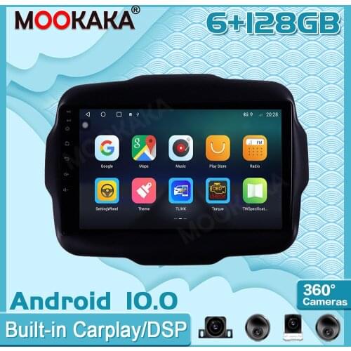 6+128G Android 10 For Jeep Renegade 2014-2018 Auto Surround View Camera Car Multimedia Player Stereo Radio GPS Navigtion