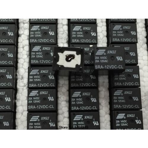 Free Shipping 100% New Original Power Relay 100pcs/lot SRA-12VDC-CL Relay 12V 20A 5pin One Open One Close Automotive relay